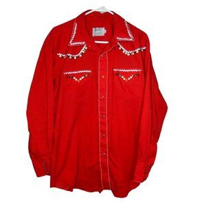 Vintage H BAR C California RanchWear Western Shirt Rockabilly Sequin Rick Rack P